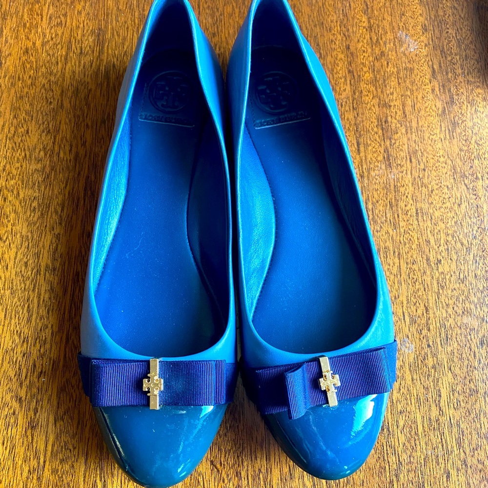 Tory Burch Trudy Flat, blue size 10